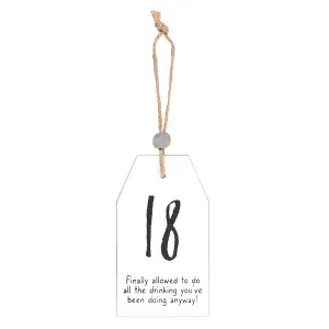 Something Different Milestone 18th Hanging Sentiment Sign Black/White (One Size)