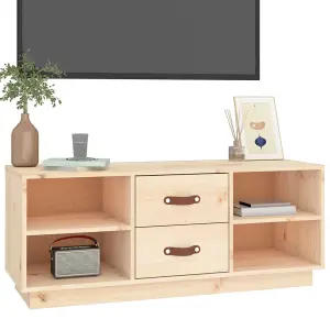 Berkfield TV Cabinet 100x34x40 cm Solid Wood Pine