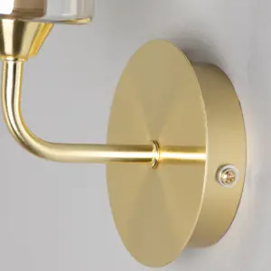 Litecraft Sylvia 1 Light Bathroom Wall Light - Satin Brass