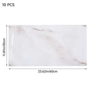 10 Marble Design Peel & Stick Wall Stickers Waterproof Panels for Bathroom,Kitchens,and Living Spaces