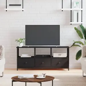 Berkfield TV Cabinet Black 102x33x45 cm Engineered Wood&Iron