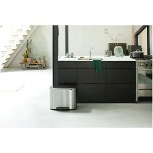 Brabantia Bo 60 Litre Pedal Bin Matt Steel