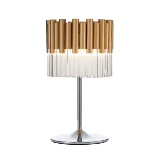 Luminosa Contemporary Glass Table Lamp Gold, Crystal