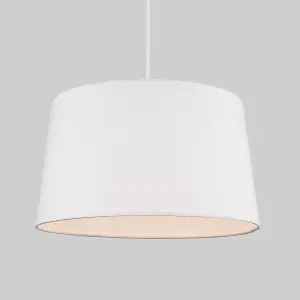 ValueLights Doretta Modern Tapered White Faux Linen Ceiling Pendant Table Lamp Light Shade