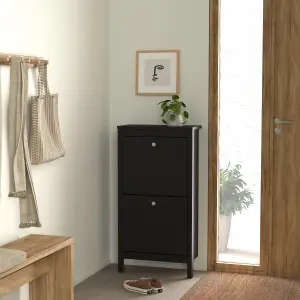 Madrid Shoe Cabinet 2 flap doors Matt Black