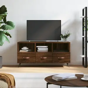 Berkfield TV Cabinet Brown Oak 102x36x50 cm Engineered Wood