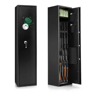 Costway 5-Rifle Gun Safe Long Heavy Duty Gun Cabinet w/ Digital Keypad