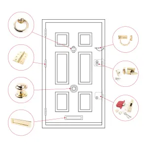 Dart Traditional Front Door Furniture & Lock Kit - Polished Brass