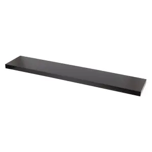 GoodHome Cusko Black Rectangular Floating shelf (L)118cm x (D)23.5cm