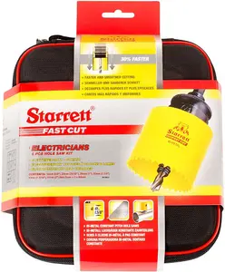 Starrett KFC06021 Bi-Metal Fastcut Electricians Holesaw Kit - 6Pc