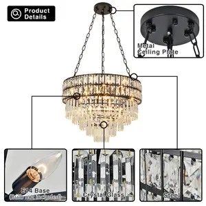 Jauregui 15 - Light Crystal Chandelier Black