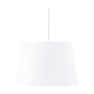 First Choice Lighting Set of 2 White Cotton 23cm Tapered Cylinder Pendant or Lamp Shades