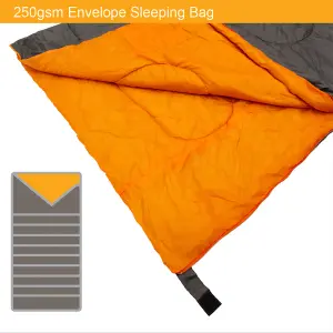 Milestone Camping Envelope Single Sleeping Bag - Grey