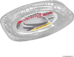 Set Of 32 Disposable Foil Oval Platters Small Oval Aluminium Food Plate Dish Ideal For Oven Baking & Serving