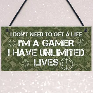 Gaming Bedroom Sign Funny Gamer Gift Novelty Bedroom Sign Gift For Son Brother Gamer