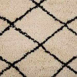 Area Rug 200 x 200 cm Beige and Black MIDYAT