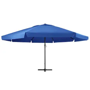 Berkfield Outdoor Parasol with Aluminium Pole 500 cm Azure Blue