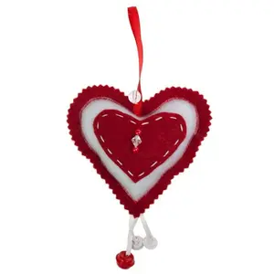 Scalloped Edged Felt Heart Hanging Decoration Shaped Ornament