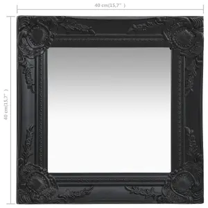 Berkfield Wall Mirror Baroque Style 40x40 cm Black