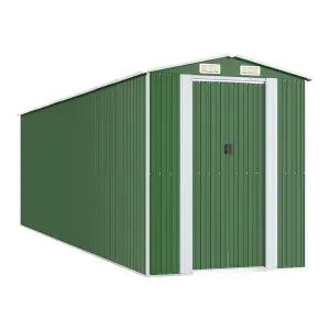 Berkfield Garden Shed Green 192x689x223 cm Galvanised Steel