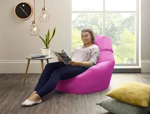 Adult Highback Beanbag for Indoors or Outdoors Ready Filled Bean bags - Pink