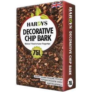 Hardys 75L Organic Wood Bark Mulch - Spruce Chippings, Ideal for Ground Cover, Landscaping, Top Dressing, Root Insulation