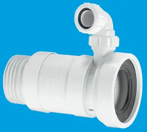 McAlpine WC-F26SV 97-107mm Inlet x 3.5"/90mm Outlet Straight Flexible WC Connector with 1.25 Universal Vent Boss.