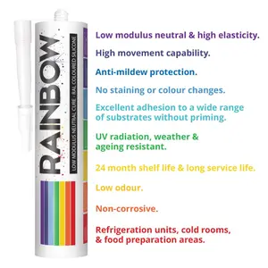 Rainbow RAL 7016 Coloured Silicone Sealant Anthracite 300ml Durable & Anti-Mould For Kitchen, Bathroom & Showers