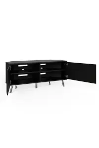 Elevate Black Corner TV Cabinet with mood lighting & Intelligent eye