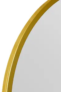 MirrorOutlet Arcus - Gold Metal Framed Arched Wall Garden Mirror 39" X 39" (100CM X 100CM)