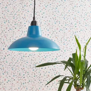 ValueLights Civic Retro Style Gloss Blue Metal Easy Fit Ceiling Pendant Light Shade