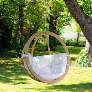 Amazonas Globo Single Seat Weatherproof Hanging Egg Hammock Chair in Natura