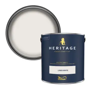 Dulux Trade Heritage Linen White Velvet matt Wall paint, 2.5L