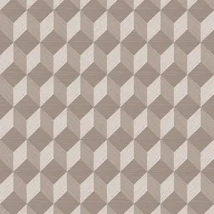 Muriva Beige Geometric 3D effect Embossed Wallpaper