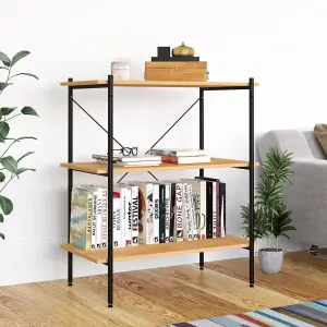 Berkfield 3-Tier Shelving Unit Black and Oak 80x40x92 cm