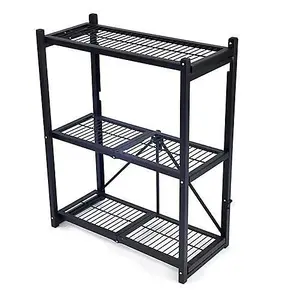 Black Rapid Folding Shelving 890h x 735w x 335d 3 Shelves