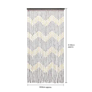 JVL Provence Beaded Door Curtain, 90 x 180 cm, Zig Zag