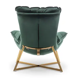 Velvet Bottle Green Pierina Accent Chair