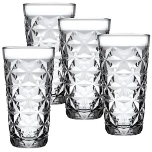 URBNLIVING 290ml Tall Drink Highball Glasses Long Cocktail Water Juice Tumblers Set of 4