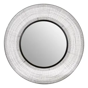 Interiors by Premier Circular Wall Mirror, wall Mirror with metal wire frame, Modern Wall Mirror For Living Room and Hallway