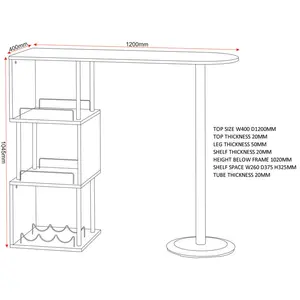 Abelone Bar with Wine Storage Light Oak