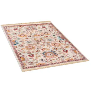 Cream Boho Floral Rug - Kansas