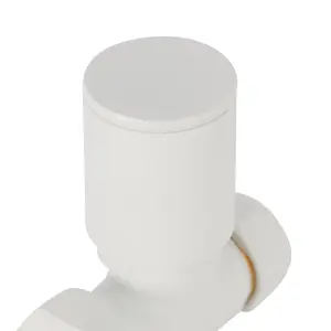 GoodHome Matt white Straight Manual Radiator valve & lockshield x ½" (Dia) 15mm