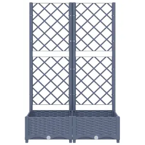 Berkfield Garden Planter with Trellis Dark Grey 80x40x121.5 cm PP