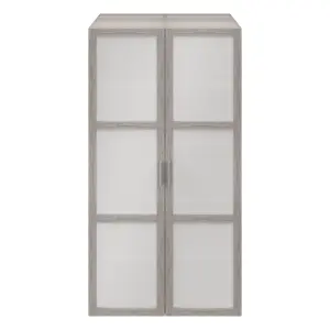 GoodHome Atomia Freestanding Grey oak effect Particle board Mirrored Wardrobe (H)1875mm (W)1000mm (D)580mm