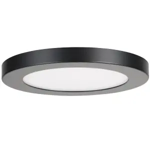 Bathroom Ceiling Light 24W IP44 with 3 Switchable White Lighting Options - Satin Black