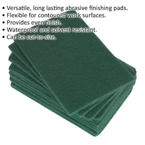 10 PACK Abrasive finishing Pad - 150 x 230mm - Fine Grade - Long Lasting