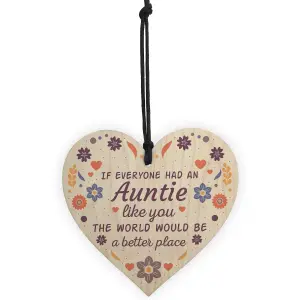 Red Ocean Handmade Auntie Gifts Shabby Chic Wooden Heart Thank You Gifts For Her Friendship Sign