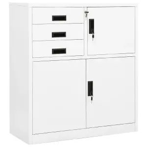 Berkfield Office Cabinet White 90x40x102 cm Steel