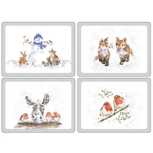 Wrendale Designs 4 Piece Christmas Placemats Set